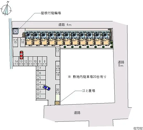 ★手数料０円★角田市角田字田町　月極駐車場（LP）